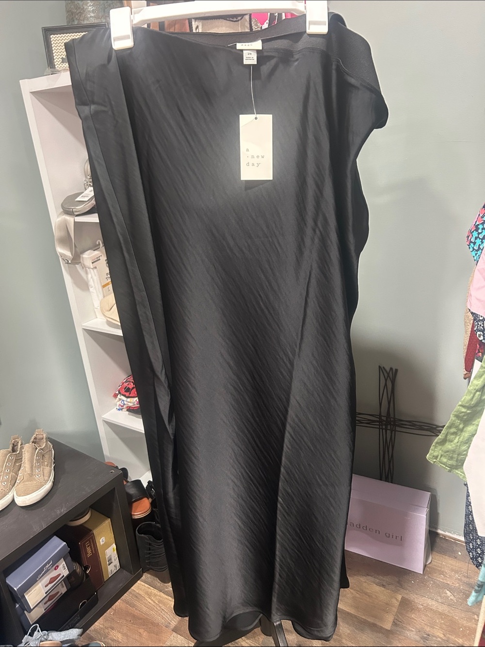 a new day Black Textured Sleeveless Midi Dress